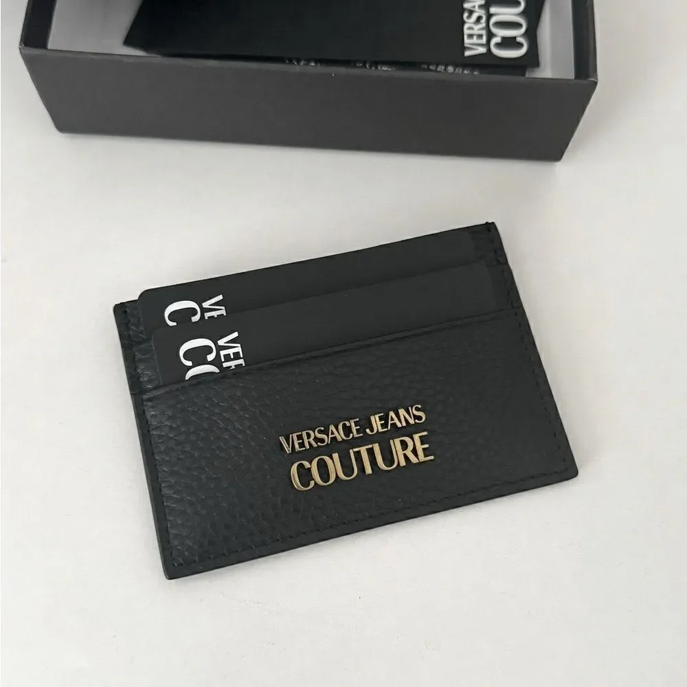 ⭕️ VERSACE JEANS Men’s Card Holder Wallet Black Designer
